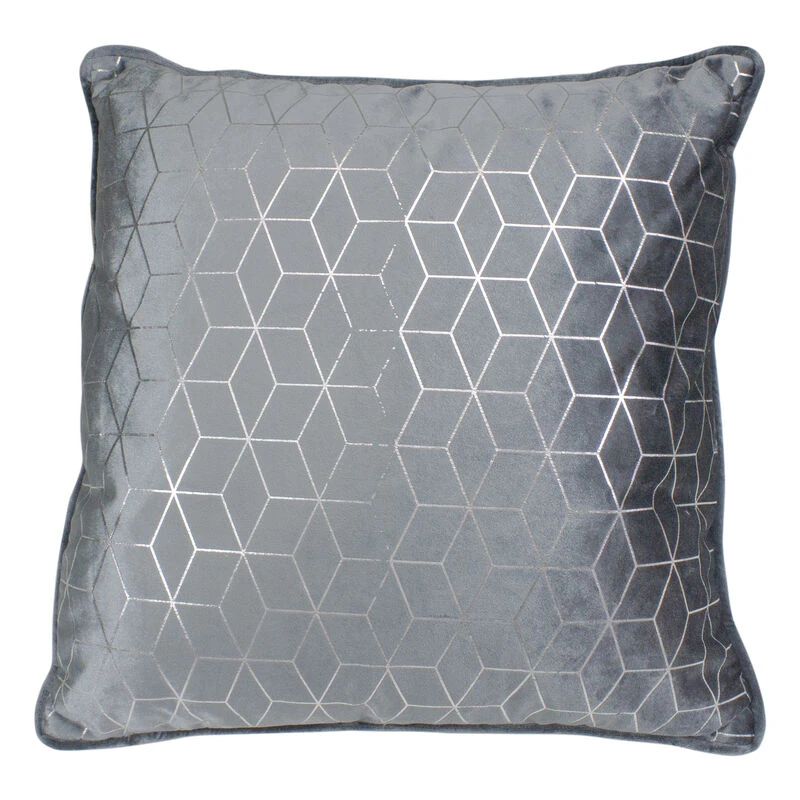 Northlight 19" Gray And Silver Velvet Throw Pillow With Geometric Design 3 Northlight 19" Gray And Silver Velvet Throw Pillow With Geometric Design