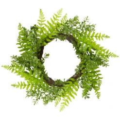 Northlight Fern Leaf Artificial Springtime Wreath Green - 18-Inch